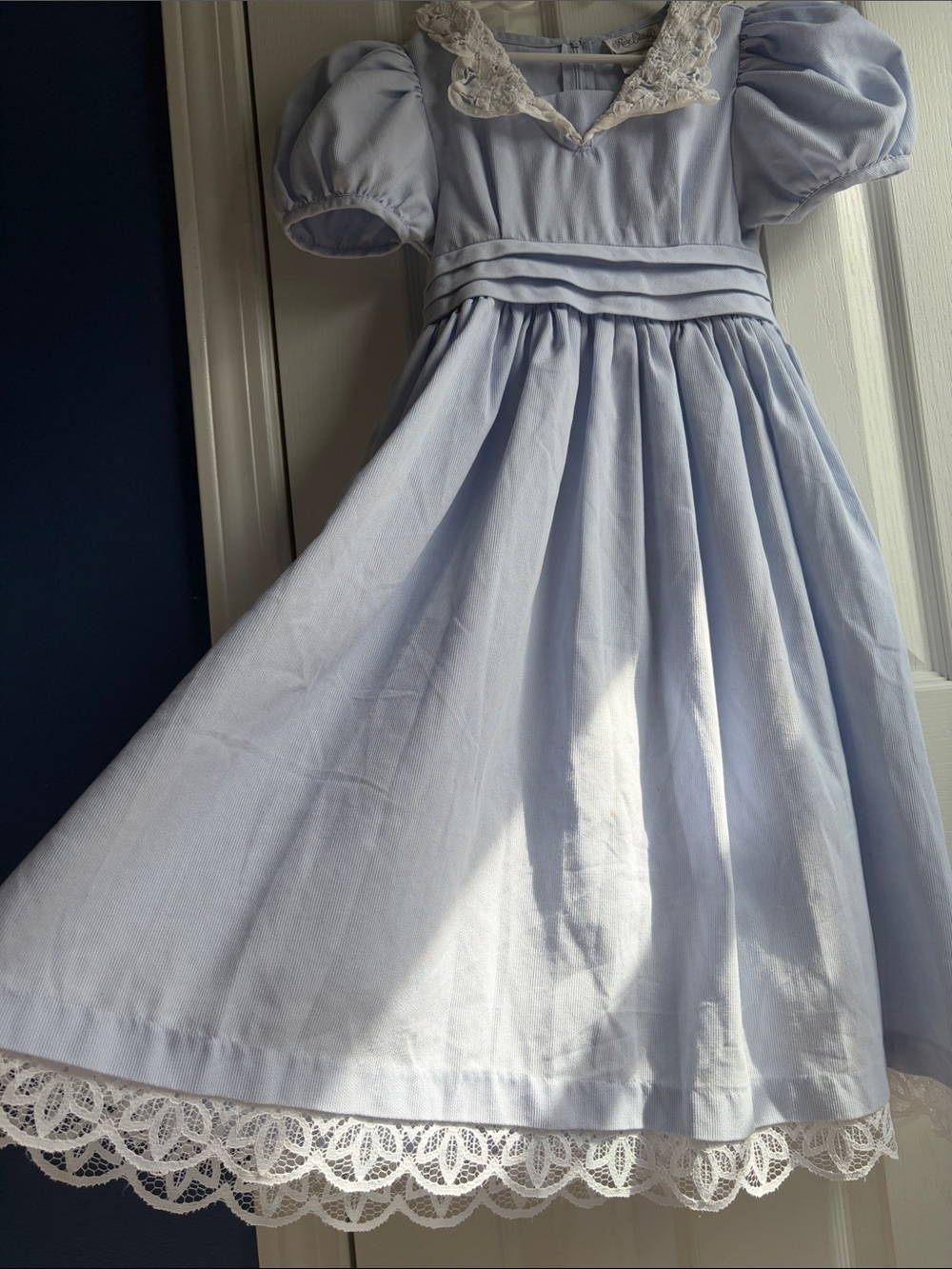 Rare Editions Girl's Vintage Puff Sleeve Dress Lace Collar Size 8
